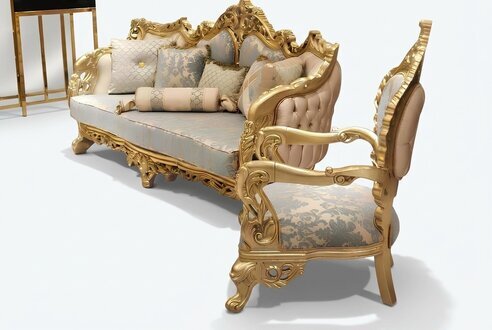 Sofagarnitur 3+1 Sitzer Sessel Garnitur Chesterfield Relax Sessel Möbel
