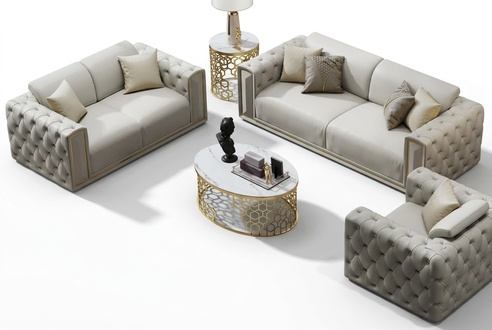 Sofagarnitur 3+2+1 Sitzer Klassischer Couchen Wohnlandschaft Sofas Polster