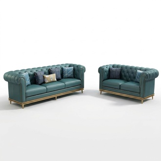 Sofagarnitur 3+2 Sitzer Ledersofa Modernes Sofa Designer Sofa Neu