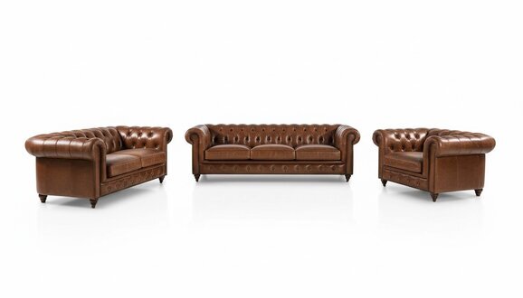 Sofagarnitur 3+2+1 Sitzer Set Sofa Polster Couch Leder Relax Wohnzimmerset