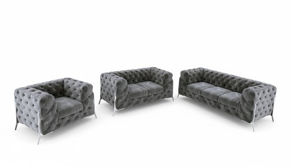 Sofagarnitur 321 Sitzer Textil Couch Modern Chesterfield Garnitur Designer Neu
