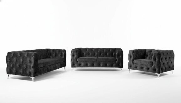 Sofagarnitur 321 Sitzer Textil Couch Chesterfield Wohnlandschaft Garnitur