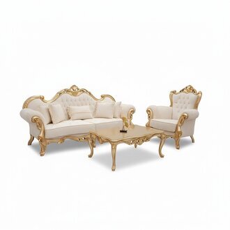 Sofagarnitur 3+3+1 Sitzer Chesterfield Barock Stil Garnitur Set 3tlg. Sofa Relax