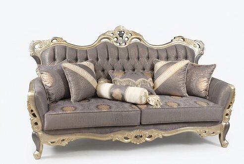 Sofagarnitur 3+3 Sitzer Möbel Luxus Set Sofagarnitur Grau Modern Set