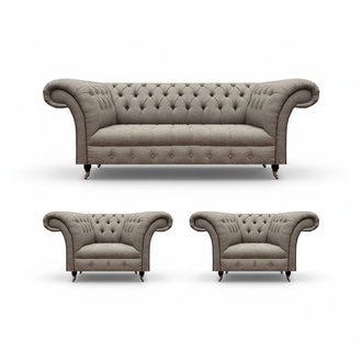Sofagarnitur 3tlg Chesterfield Wohnzimmer Sofas Komplett Textil Polstermöbel