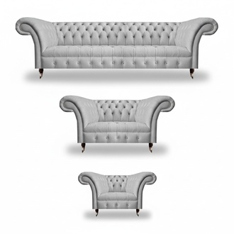 Sofagarnitur 3tlg Textil Möbel Wohnzimmer Set 4+2+1 Moderne Chesterfield