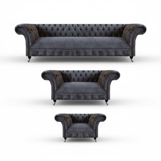 Sofagarnitur 3tlg Wohnzimmer Sofas Set Textil Möbel Einrichtung Chesterfield