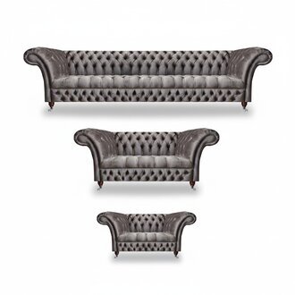 Sofagarnitur 4+2+1 Textil Sofa Komplett Grau Moderne Polstermöbel Wohnzimmer