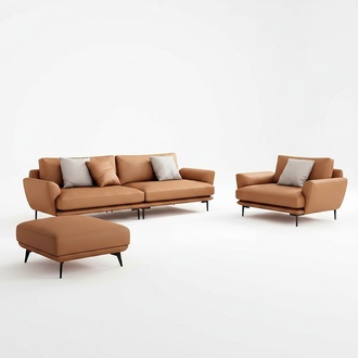Sofagarnitur 4+3+2 Ledersofa Couch Wohnlandschaft Garnitur Design Modern Sofa