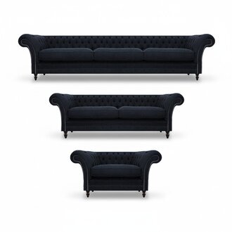 Sofagarnitur Blau Sofas Wohnzimmer Chesterfield Sessel Designer Einrichtung