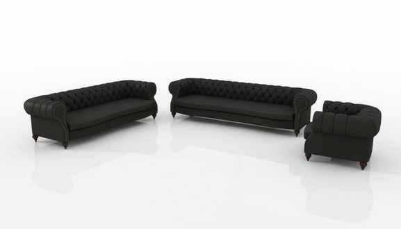 Sofagarnitur Chesterfield BIG 5+4+1 Sofa Ledergarnitur Ledersofa Couch Polster