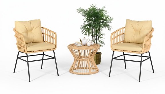 Sofagarnitur Garten Möbel Set 3tlg Terrasse Tisch Sessel Couchtisch Modern Neu