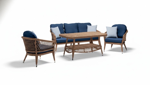 Sofagarnitur Garten Rattanmöbel Terrasse Set Balkon Outdoor Lounge Möbel 4tlg.