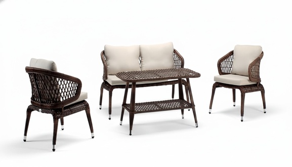 Sofagarnitur Moderne Gartenmöbel Luxus Couchtisch Sofa 2 Sitzer 2x Sessel