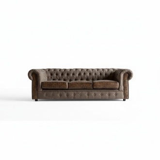 Sofagarnitur Polster Couch Sofa Klassik Chesterfield 3 Sitzer Set Neu