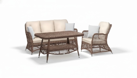 Sofagarnitur Rattanmöbel Garten Terrasse Set Outdoor Lounge Möbel Balkon 3tlg.