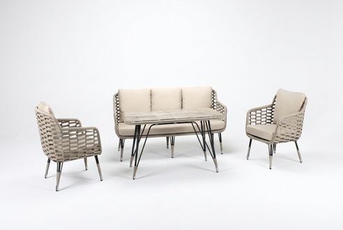 Sofagarnitur Rattanmöbel Gartenmöbel Terrasse Set Lounge Balkon Outdoor 4tlg.