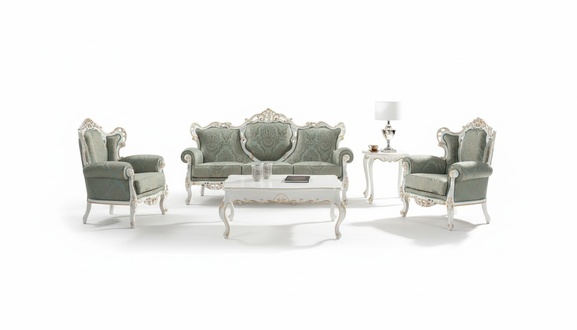 Sofagarnitur Set Couch Klassische Barock Möbel Wohnzimmer Couch 5tlg. Sofa Tisch