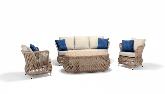 Sofagarnitur Sitzgruppe Outdoor Lounge Set Möbel Polyrattan Garten Möbel 4tlg