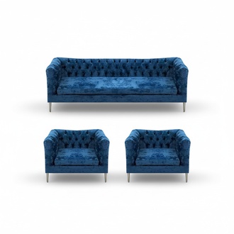 Sofas Stoff Sofagarnitur 3tlg Sofa Dreistzer Polster 2x Sessel Chesterfield