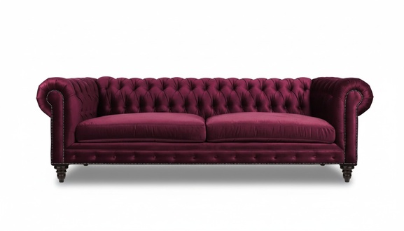 Sofas Textil Stoff Couchen Kreative Möbel 3 sitzer Neu Chesterfield Sofa Burgund