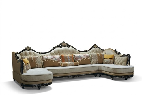 Sofas Wohnlandschaft Ecksofa Sofa Polster Couch Holz Textil Couchen