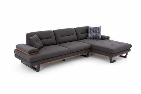 Stil Ecksofa L-form Grau Luxus in Wohnzimmer Designer Eckgarnitur Couchen