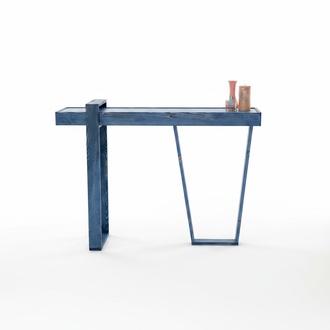 Stilvoll Konsolentisch Blau Wohnzimmer Konsole Modern Designer Sideboard