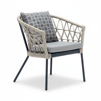 Stilvoll Rattan Qualität Sessel Grau Luxus modernen Stil Luxus bestellen