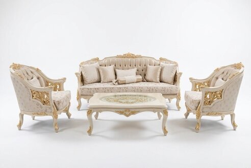 Stilvolle Wohnzimmer Möbel Sofagarnitur Set Wohnzimmer Sofa 2x Sessel