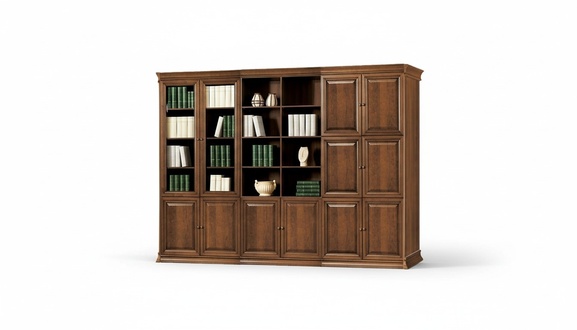 Stilvoller Brauner Büroschrank Luxus Holzmöbel Arbeitsplatz Schränke