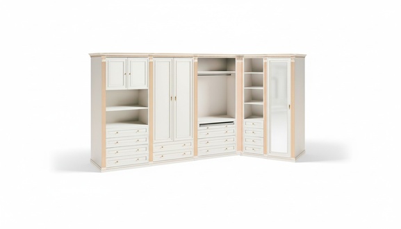 Stilvoller Weißer Eckschrank Massivholz Möbel Schlafzimmer Schränke