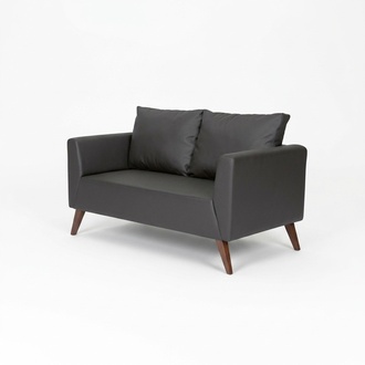 Stilvoller Zweisitzer Moderne Schwarze Couch Arbeitszimmermöbel Office