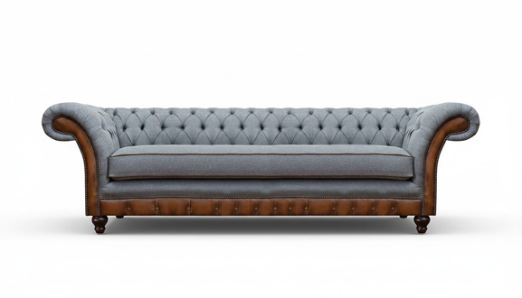 Stilvolles Chesterfield Sofa Wohnzimmer Dreisitzer Textilmöbel Sitzcouch