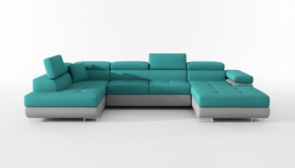 Stoff U-Form Couch Wohnlandschaft Ecksofa Garnitur Modern Design Sofa Modern Neu