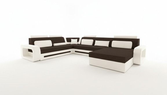 Couch Ecksofa Wohnlandschaft Schlafsofa Federkern Stoffsofa Textil großes Sofa