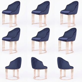 Stühle Set Gruppe Garnitur 6x Gruppen Sessel Stuhl Polster Textil