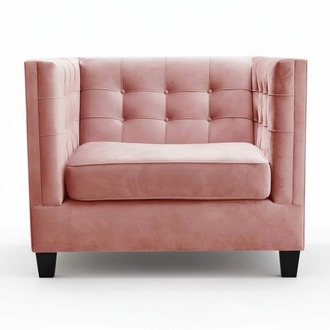 Stuhl 1x Esszimmer Fernseh Lounge Textil Sitz Sessel Chesterfield Polsterstuhl