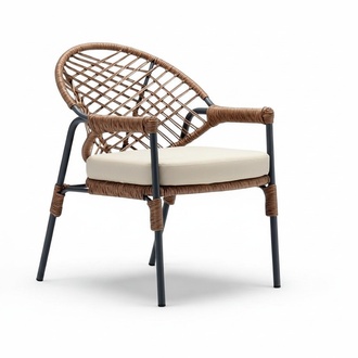 Stuhl Hochwertig Terrasse Braun Luxus Modern Stühle stilvoll Rattan Stil