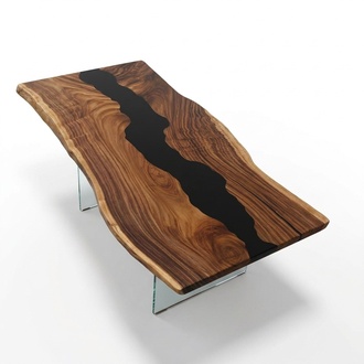 Tisch Epoxidharz Esstisch Echtes Holz Massiv Tische 183x90 Flusstisch