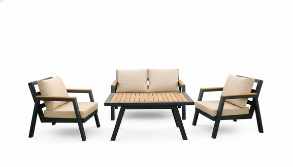 Terrassenmöbel Gartenmöbel Set Sofa Couch Esstisch Komplett 2x Sessel Outdoor