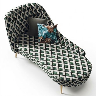 Textil Chaise Lounge Liege Polster Liegen Sofa Chaiselounge Relax Club Möbel Neu