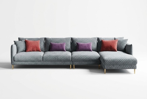 Textil Modern Relax Sitz Luxus Möbel Wohnlandschaft Ecksofa L-form Polster Sofa