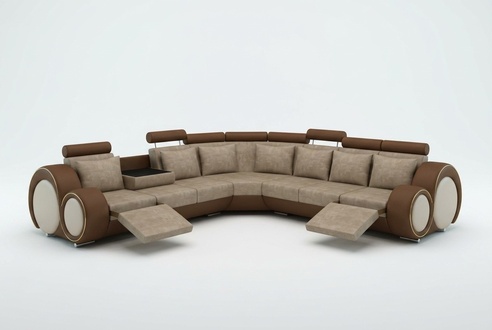 TEXTIL SOFA DESIGNERSOFA GARNITUR LEDER COUCH E- bereits aktiv -