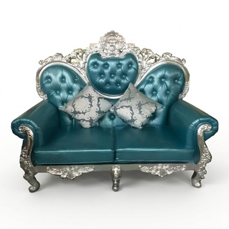 Thron Sofa Königlicher Polster Chesterfield Samt Zweisitzer Antik Stil Sofas