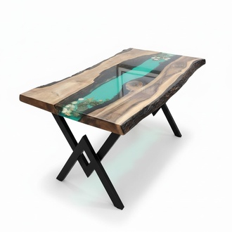 tisch esstisch tische harz epoxy massive design möbel 200x100 echtes holz epoxid