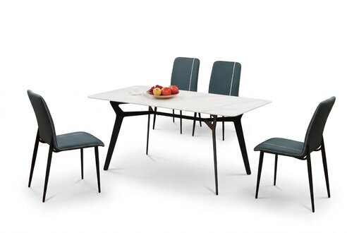 Tisch Luxus Tische Esszimmer Möbel Komplette Garnitur 5 tlg. Set Gruppe