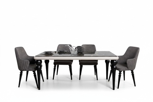 Tische Komplett Set Esstisch 4x Stühle Esszimmer Set Ess Gruppe Holz Tisch 5tlg
