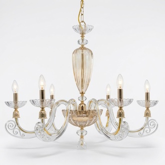 Transparenter Deckenleuchter Kronleuchter Gold Lüster Kristall Modern