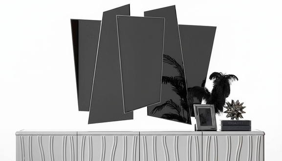 Transparenter moderner Glas Spiegel stilvolles Dekor für Zuhause